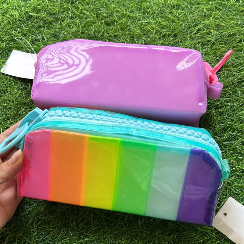 Holographic big zipper pouches