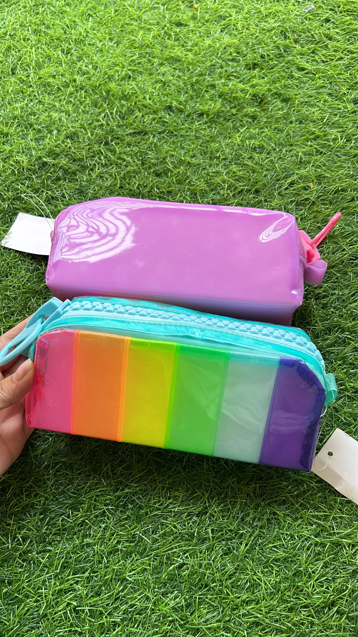 Holographic big zipper pouches