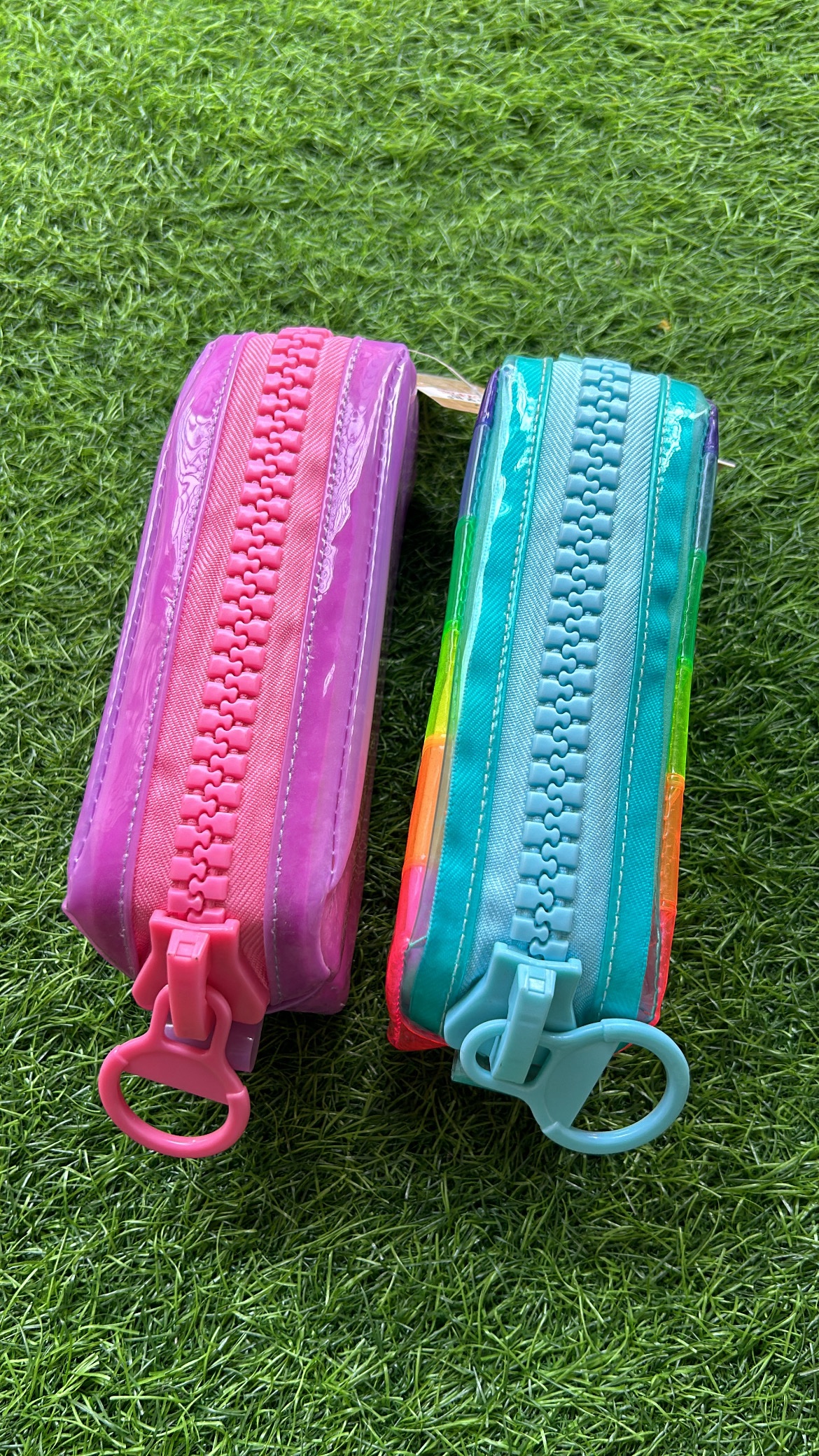 Holographic big zipper pouches
