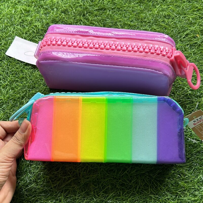 Holographic big zipper pouches